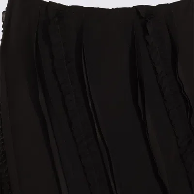Blumarine Textured Fabric Skirt With Ruffled Slit