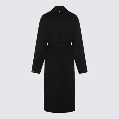 Sportmax Belted Double-breasted Coat In Black