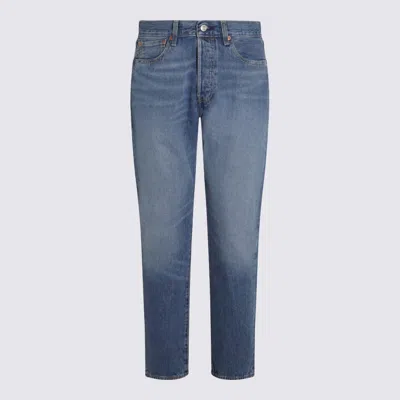 Levi's Blue Cotton Denim 501 Jeans In Blue