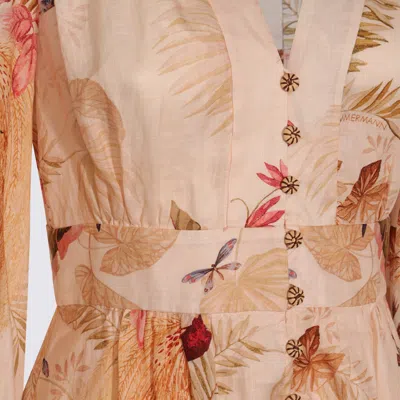 Zimmermann "ascension Plunge" Midi Dress In Multi