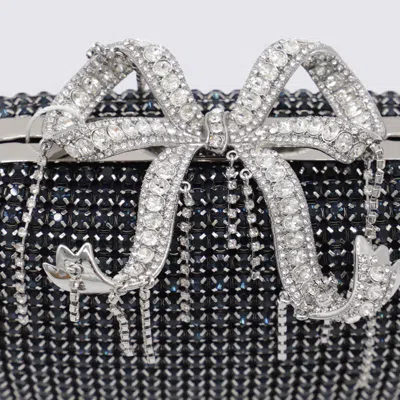 Self-portrait Navy Crystal Clutch