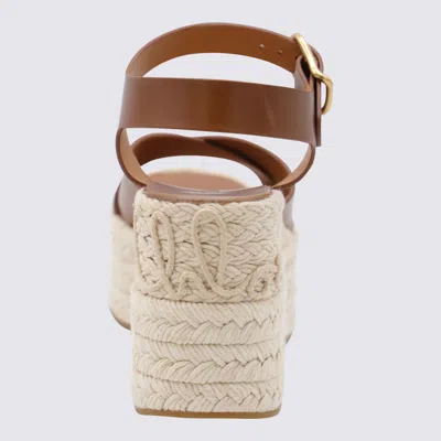 Chloé Brown Leather Espadrillas