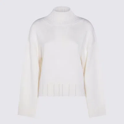 Fabiana Filippi Merino Wool Cropped Turtle Neck Sweater In White
