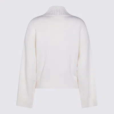 Fabiana Filippi Merino Wool Cropped Turtle Neck Sweater In White