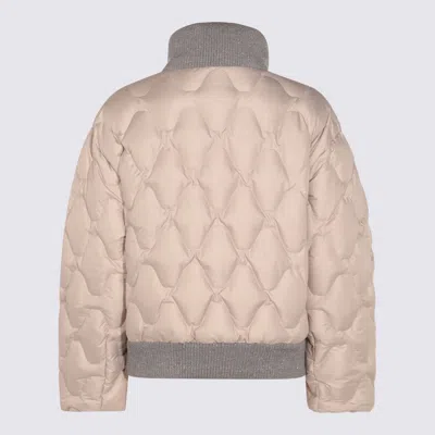 Fabiana Filippi Padded Jackets With Ribbed Cuffs And Collar In Pink