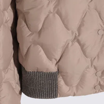 Fabiana Filippi Padded Jackets With Ribbed Cuffs And Collar In Pink
