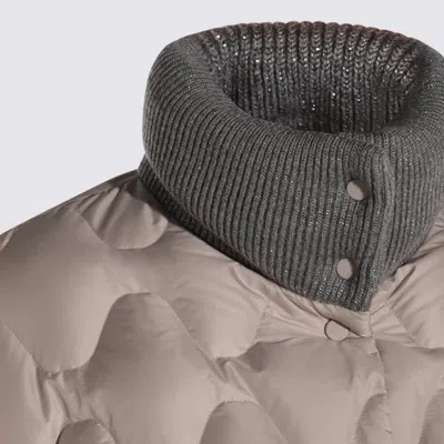 Fabiana Filippi Padded Jackets With Ribbed Cuffs And Collar In Pink