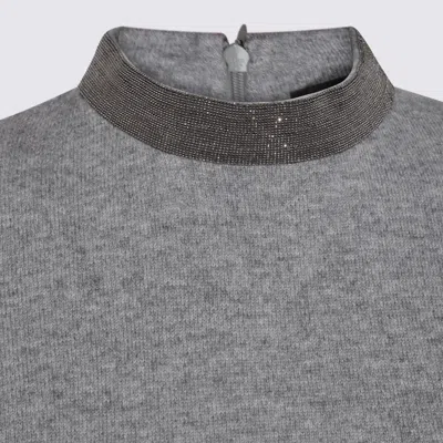 Fabiana Filippi Knee Length Dress High Neckline In Gray