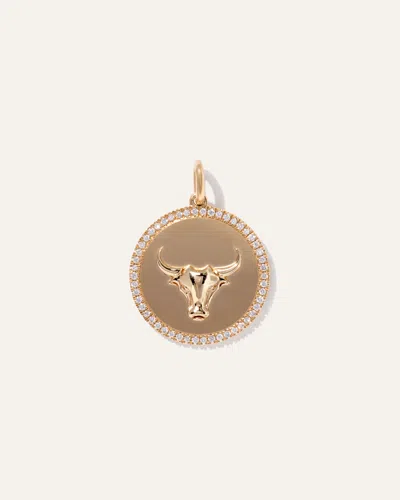 Quince Women's 14k Gold Pave Zodiac Medallion Charm