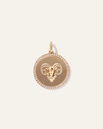 Quince Women's 14k Gold Pave Zodiac Medallion Charm