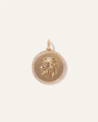 Quince Women's 14k Gold Pave Zodiac Medallion Charm