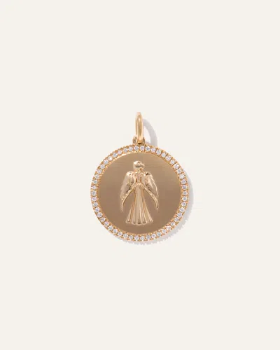 Quince Women's 14k Gold Pave Zodiac Medallion Charm