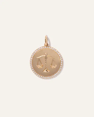 Quince Women's 14k Gold Pave Zodiac Medallion Charm