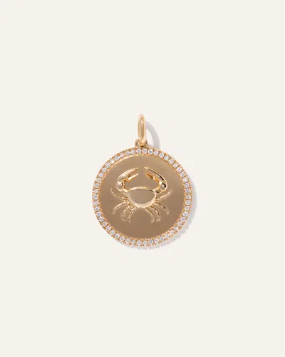 Quince Women's 14k Gold Pave Zodiac Medallion Charm