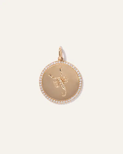 Quince Women's 14k Gold Pave Zodiac Medallion Charm