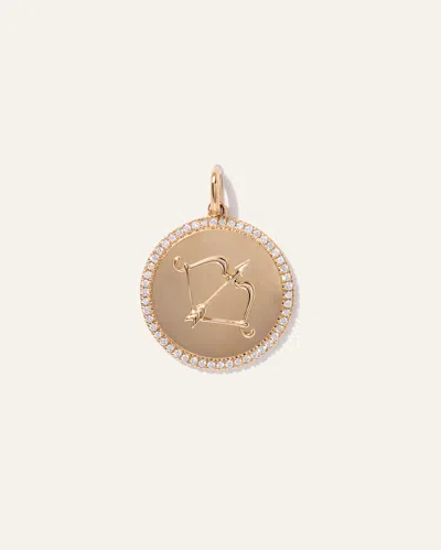 Quince Women's 14k Gold Pave Zodiac Medallion Charm