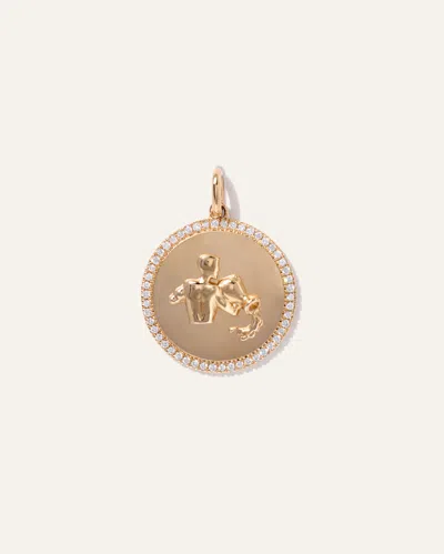 Quince Women's 14k Gold Pave Zodiac Medallion Charm