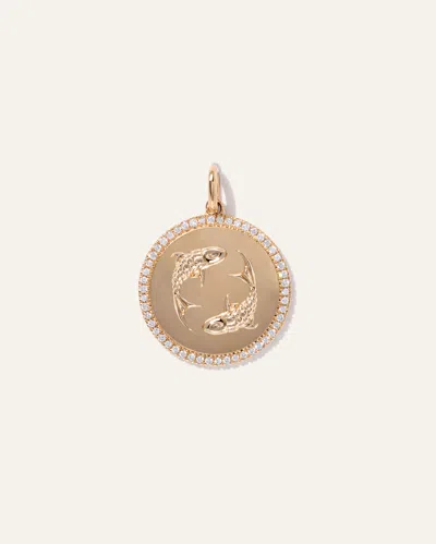 Quince Women's 14k Gold Pave Zodiac Medallion Charm