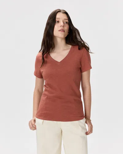 Quince Women's Slub V-neck T-shirt