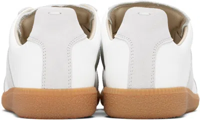 Maison Margiela White Sneakers With Textured Panels And Gum Rubber Sole