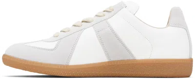 Maison Margiela White Sneakers With Textured Panels And Gum Rubber Sole