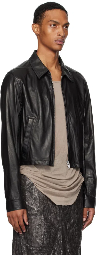 Rick Owens Black Concordians Alice Brad Leather Jacket