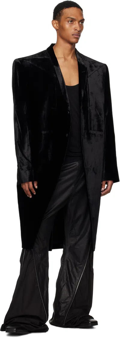 Rick Owens Black Concordians Bolan Banana Leather Pants