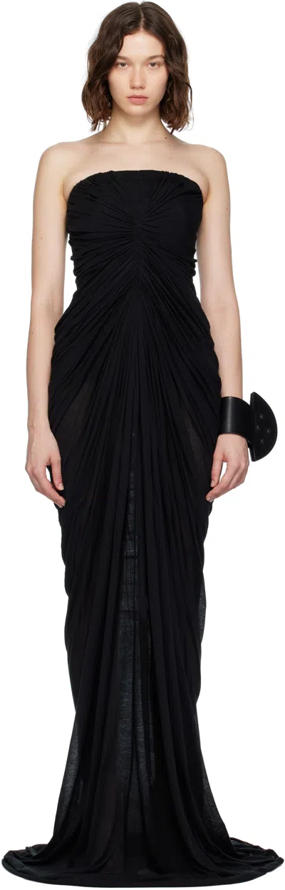 Rick Owens Black Concordians Bustier Unstable Maxi Dress