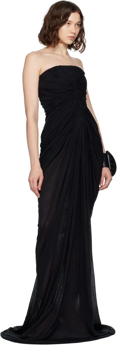 Rick Owens Black Concordians Bustier Unstable Maxi Dress