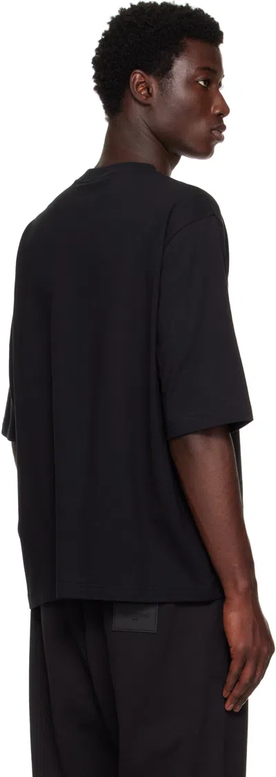 We11 Done Black Printed University T-shirt In Black