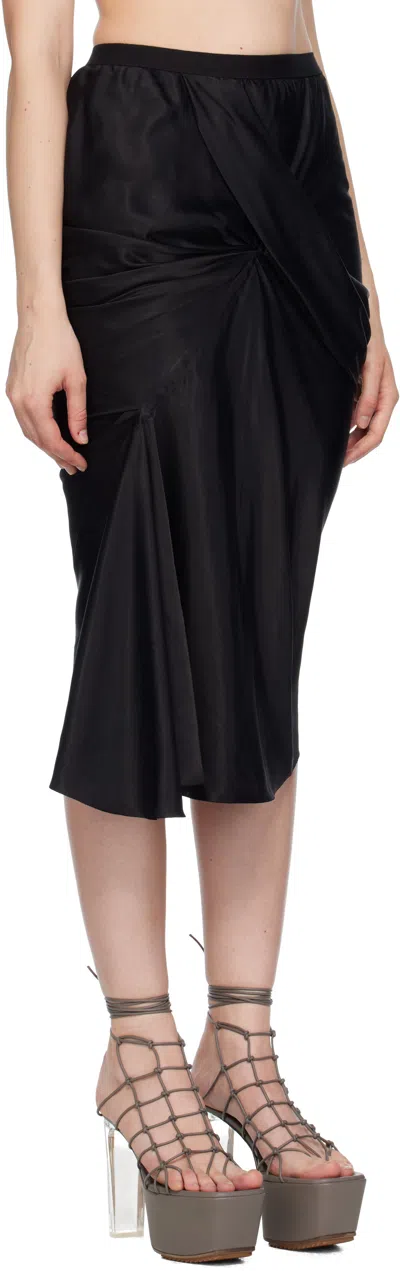 Rick Owens Black Concordians Seb Midi Skirt