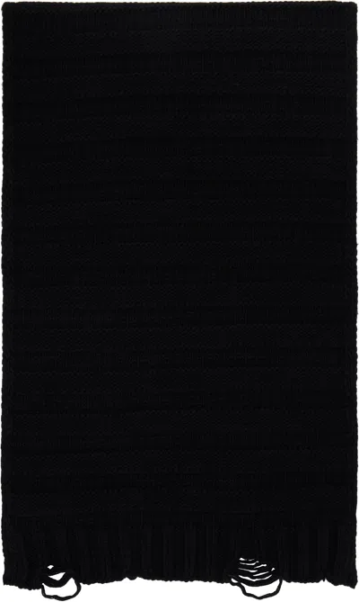 Mm6 Maison Margiela Black Wool Scarf