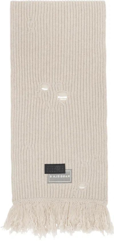 Mm6 Maison Margiela Beige Wool Scarf
