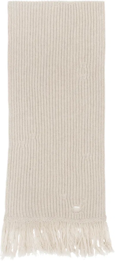 Mm6 Maison Margiela Beige Wool Scarf
