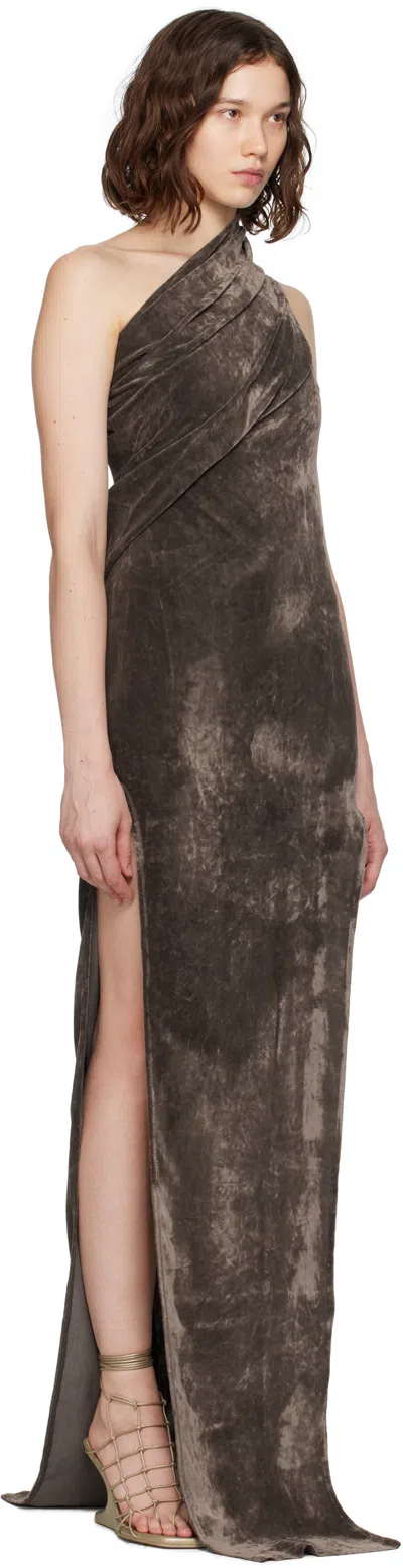 Rick Owens Gray Concordians Athena Arrowhead Maxi Dress