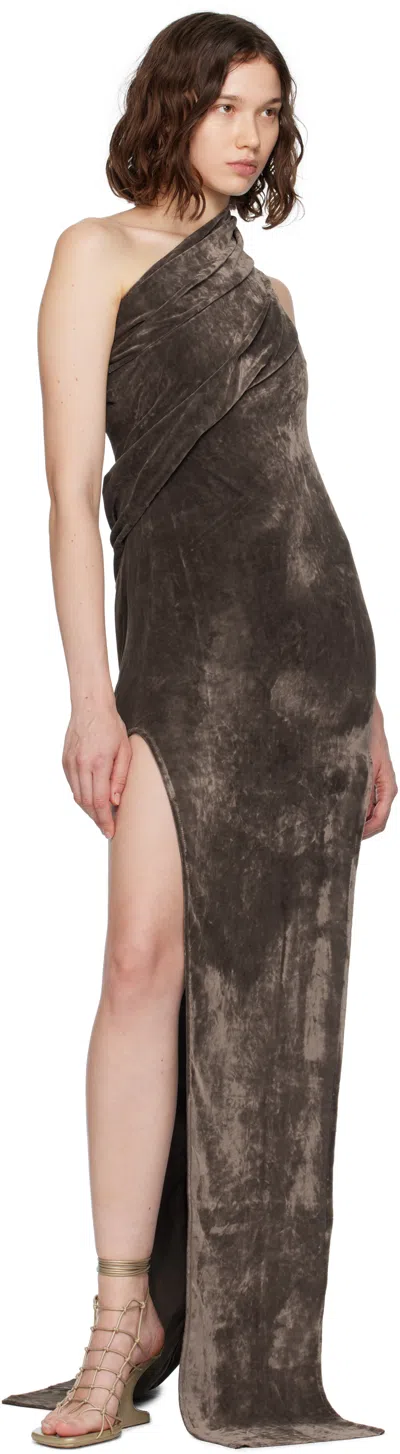 Rick Owens Gray Concordians Athena Arrowhead Maxi Dress