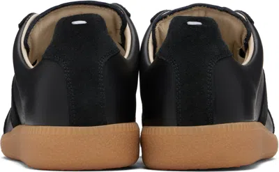 Maison Margiela Two-tone Leather And Suede Replica Sneakers In Black