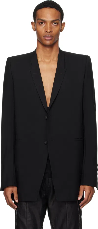 Rick Owens Black Concordians Dirt Tailored Ls Blazer