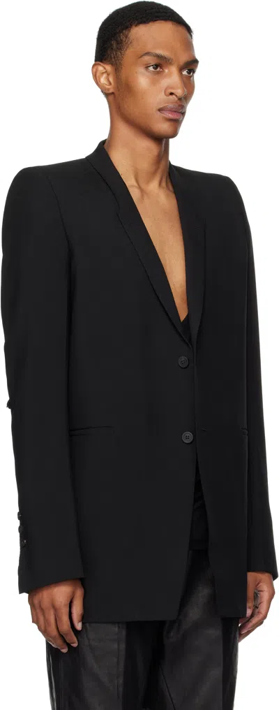Rick Owens Black Concordians Dirt Tailored Ls Blazer