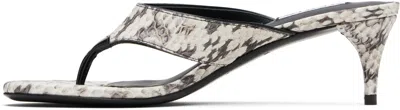 Alaïa White Thong Elaphe Leather Mule Sandals