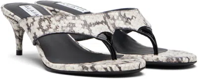 Alaïa White Thong Elaphe Leather Mule Sandals
