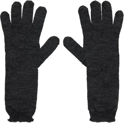 Mm6 Maison Margiela Gray Wool Gloves
