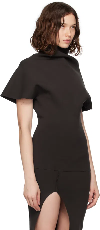 Rick Owens Brown Concordians Draped Top