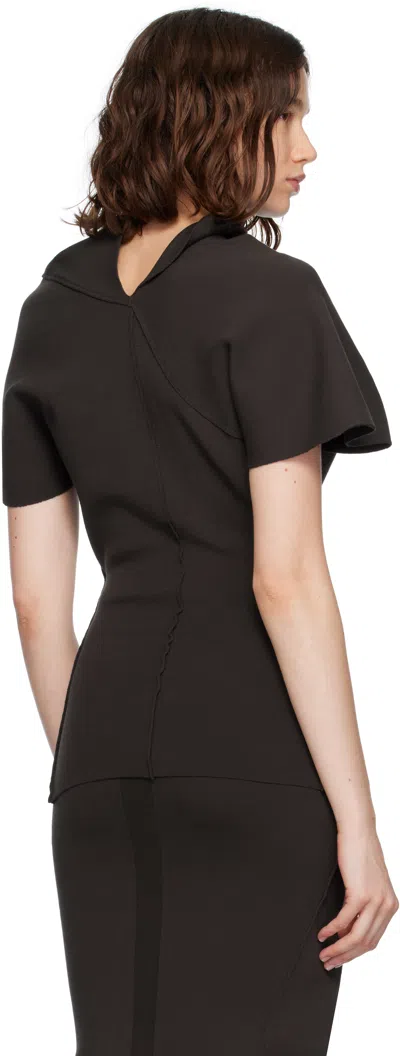 Rick Owens Brown Concordians Draped Top
