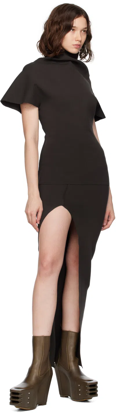 Rick Owens Brown Concordians Draped Top