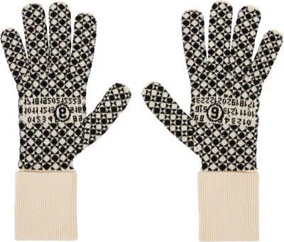 Mm6 Maison Margiela Beige & Black Cotton Gloves