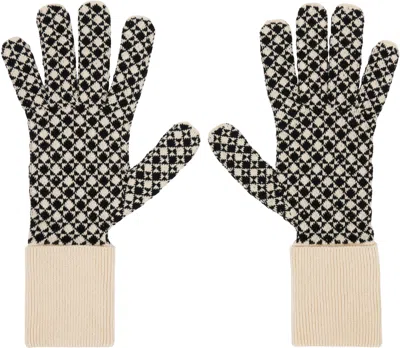 Mm6 Maison Margiela Beige & Black Cotton Gloves