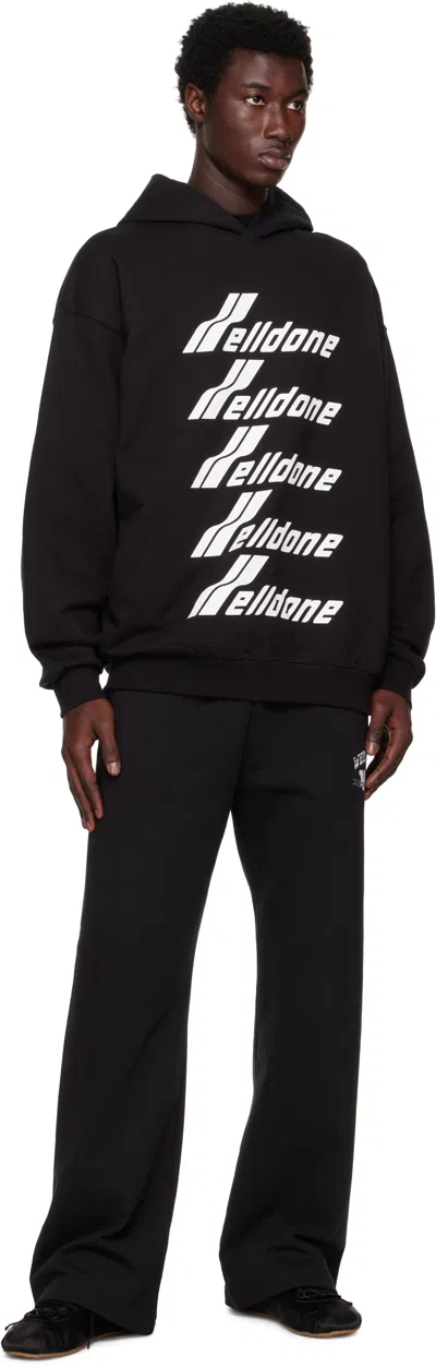We11 Done Multiple Front Logo Hoodie In Black