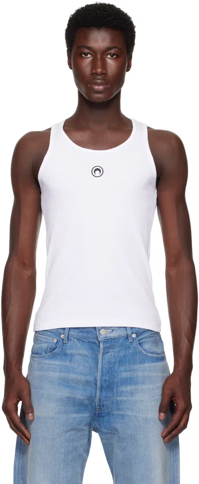 Marine Serre Crescent Moon-embroidered Tank Top In White