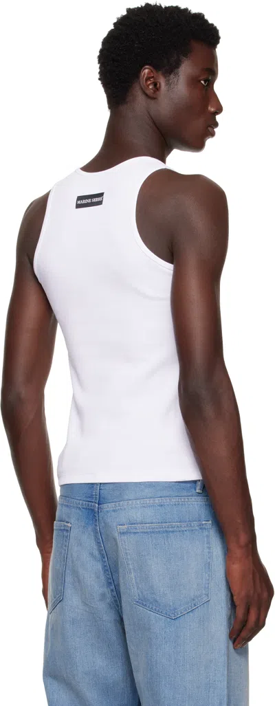 Marine Serre Crescent Moon-embroidered Tank Top In White
